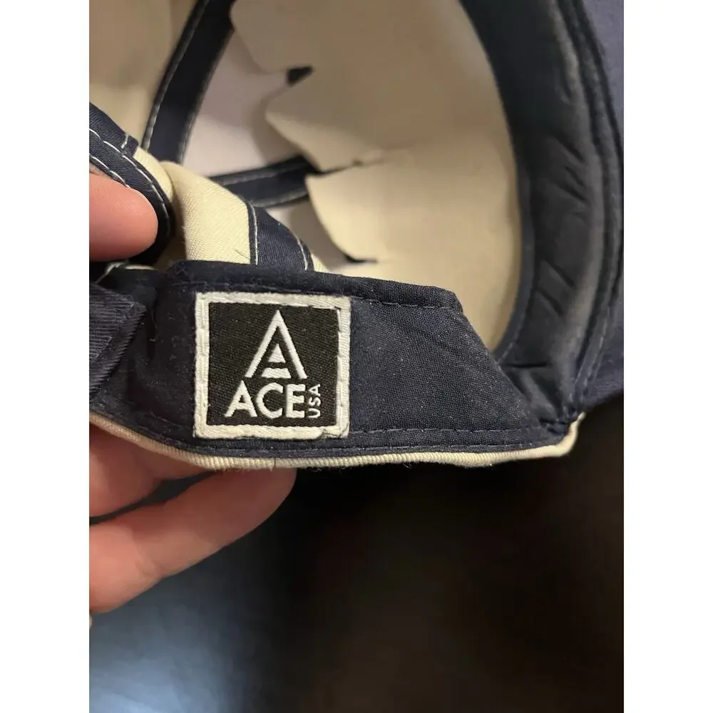 Alaska Embroidered Airplane Hat Beige Tan Navy ACE Adjustable